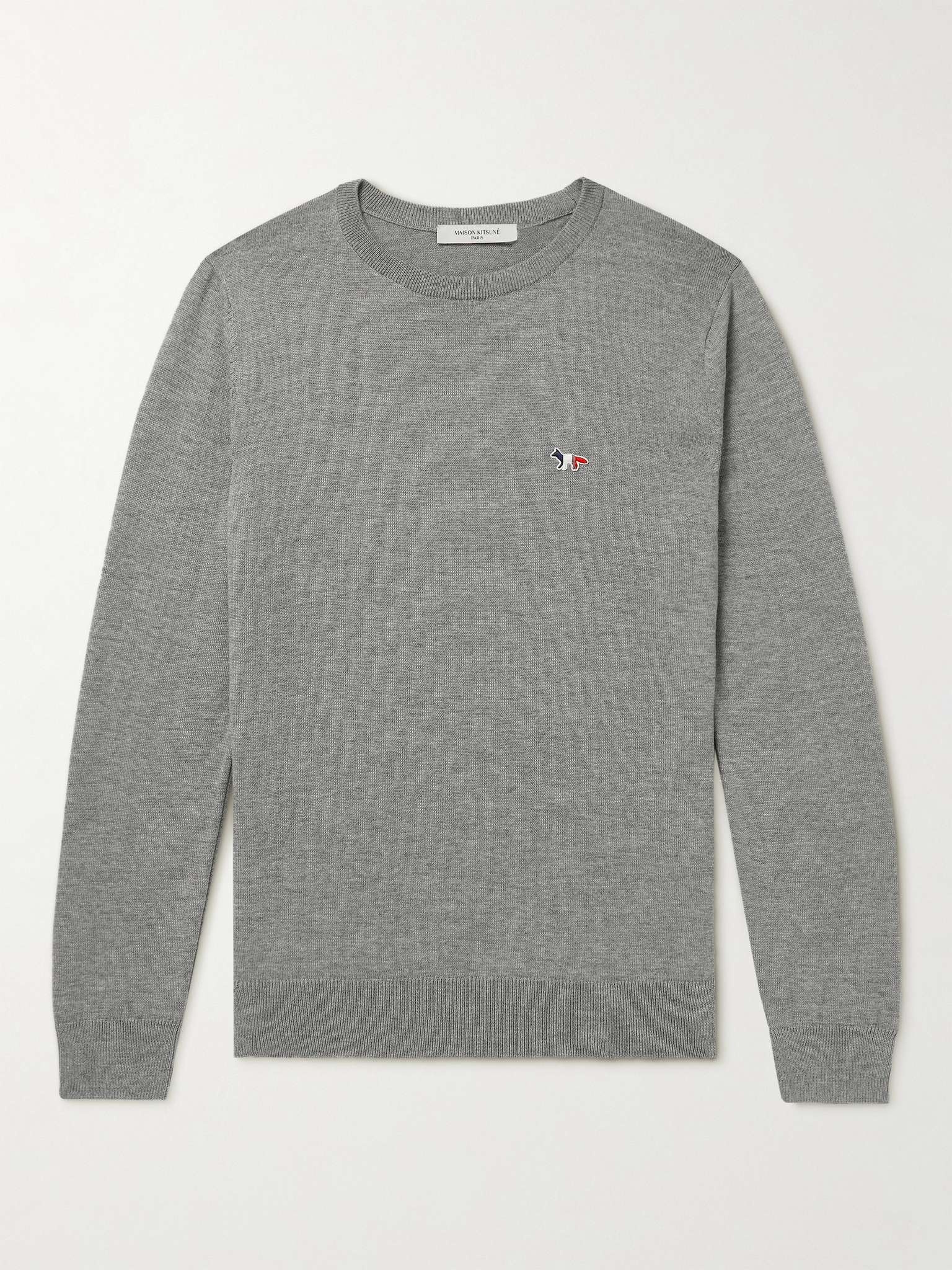 Slim-Fit Logo-Appliquéd Wool Sweater - 1