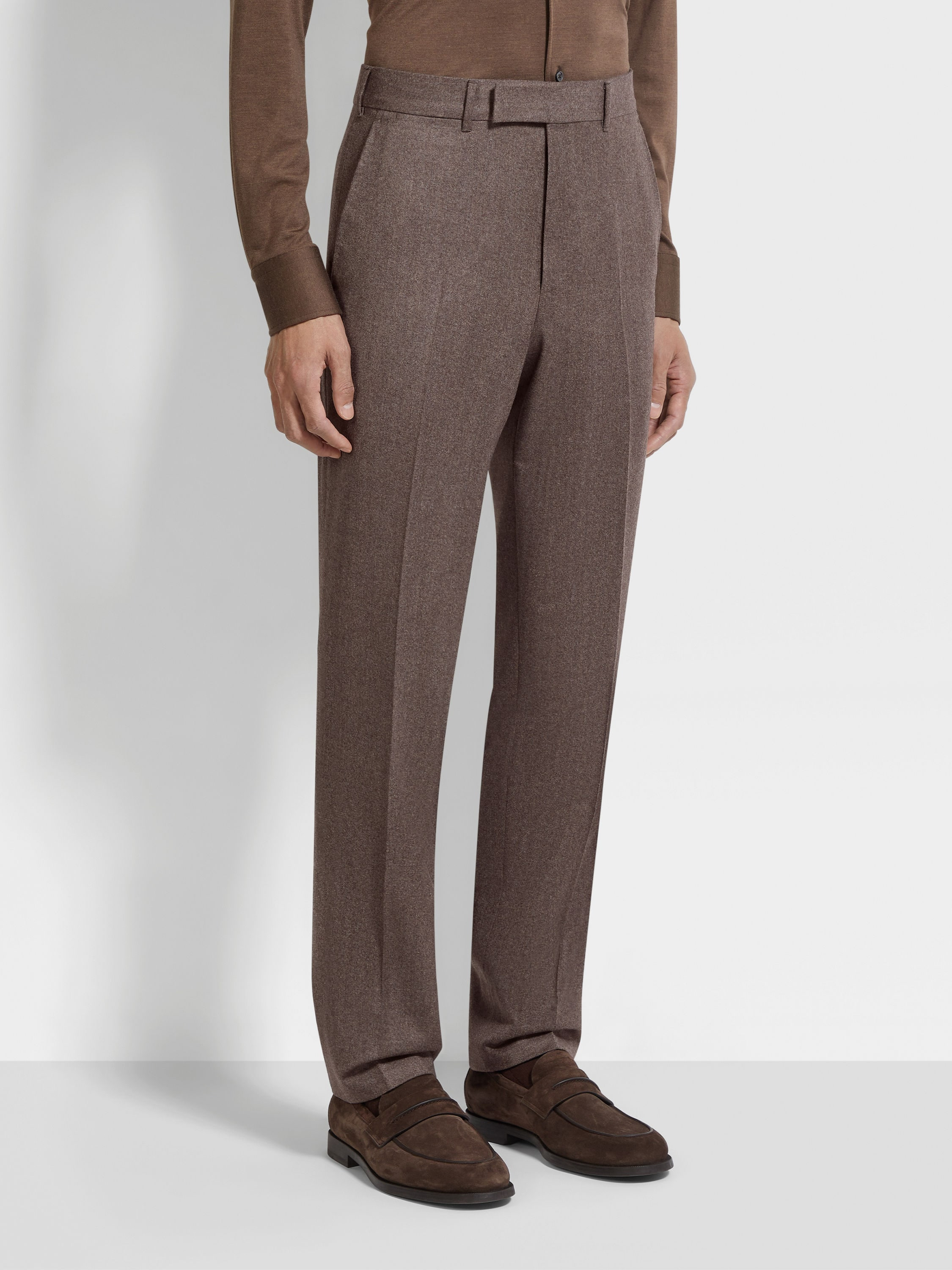 LIGHT BROWN MÉLANGE WOOL AND CASHMERE SUIT - 5