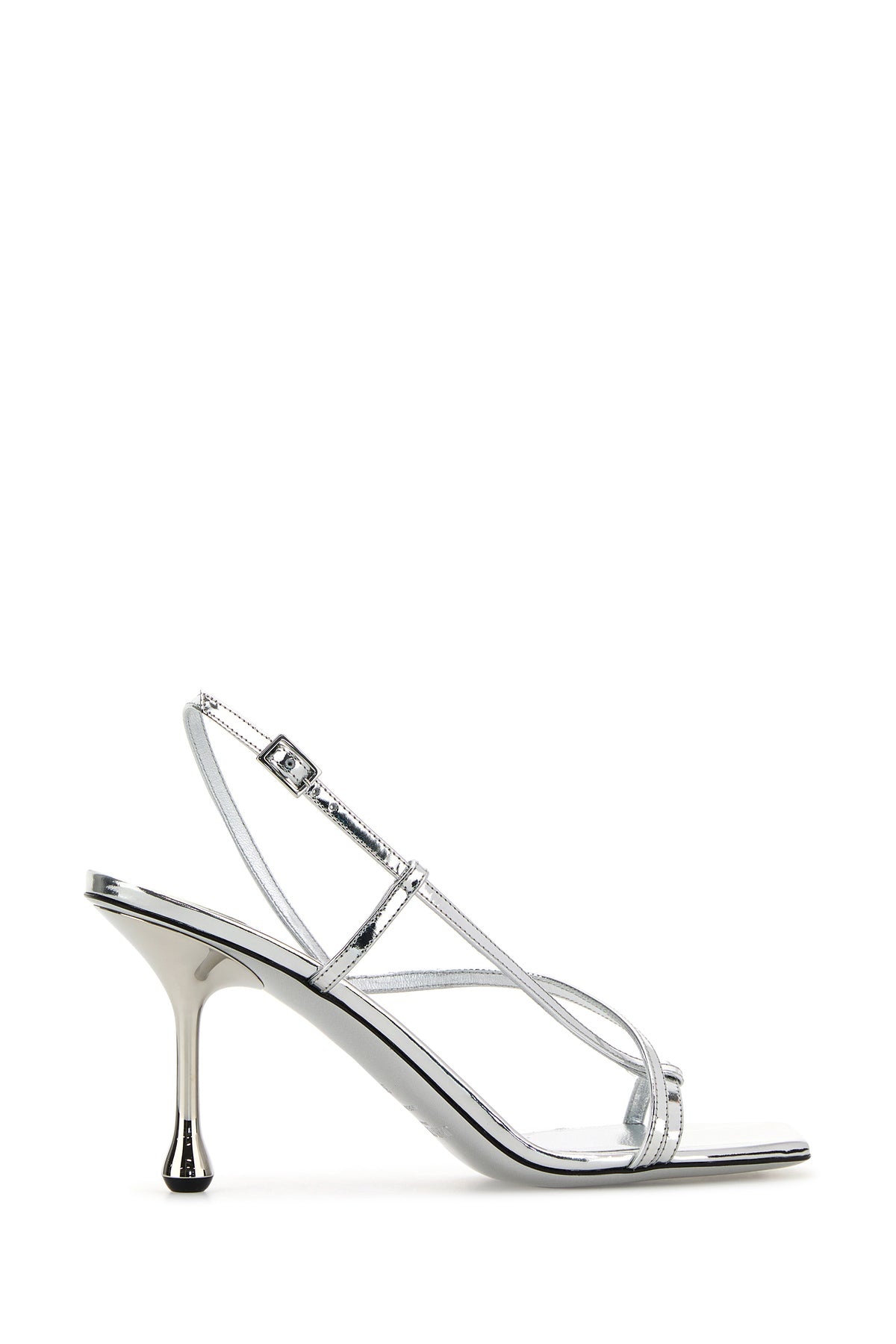 Silver leather Etana 80 sandals - 3