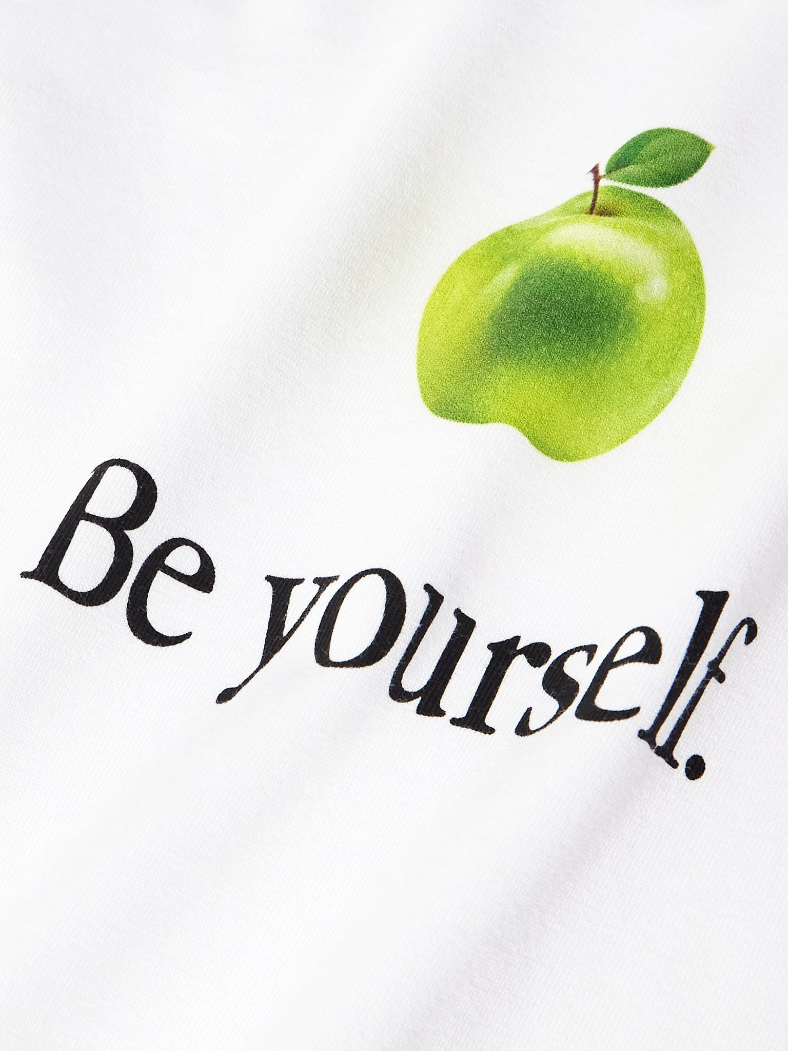 Be Yourself Oversized Printed Cotton-Jersey T-Shirt White - 4