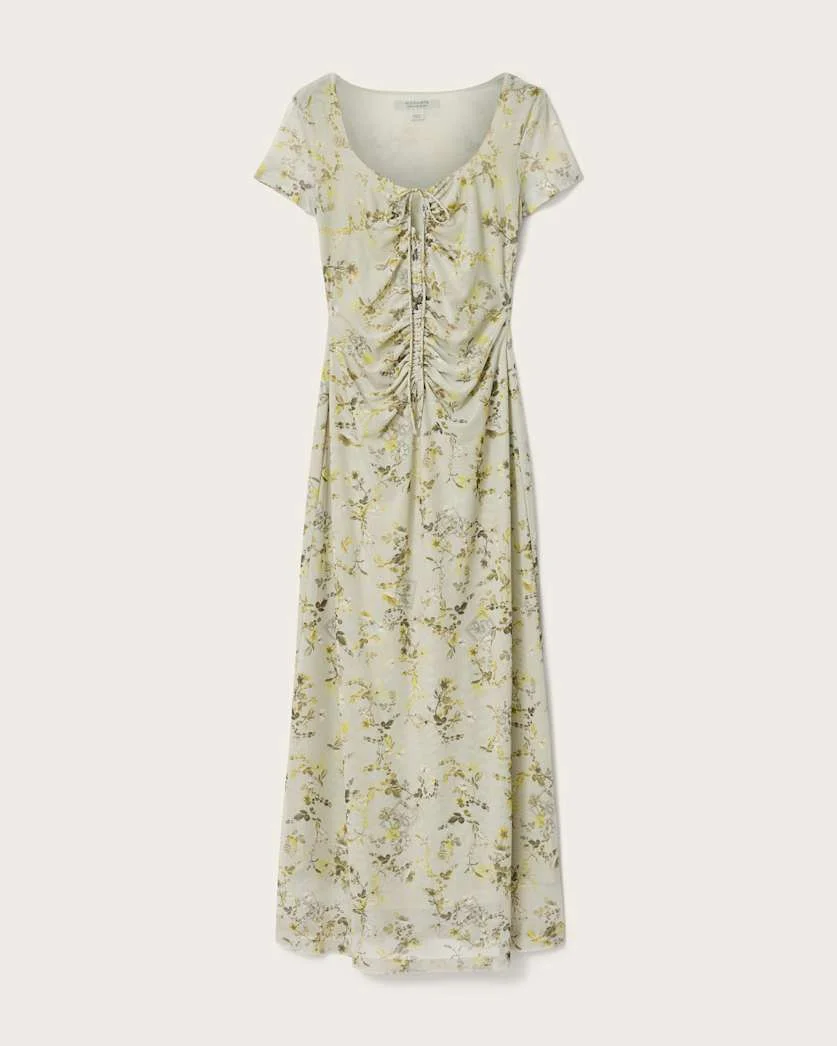 GABBY FLORAL PRINT MESH MAXI DRESS - 1
