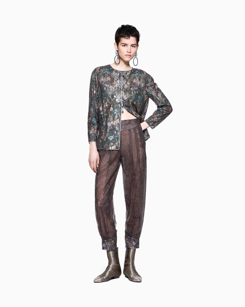 EMBROIDERED SILK AND TULLE SHIRT JACKET 2