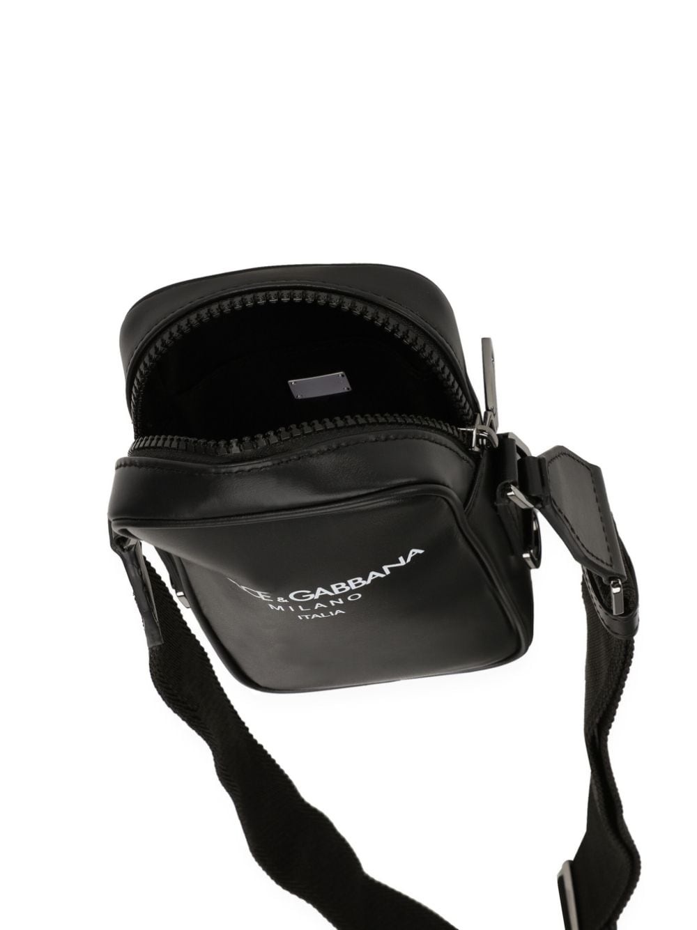 logo-print leather shoulder bag - 5