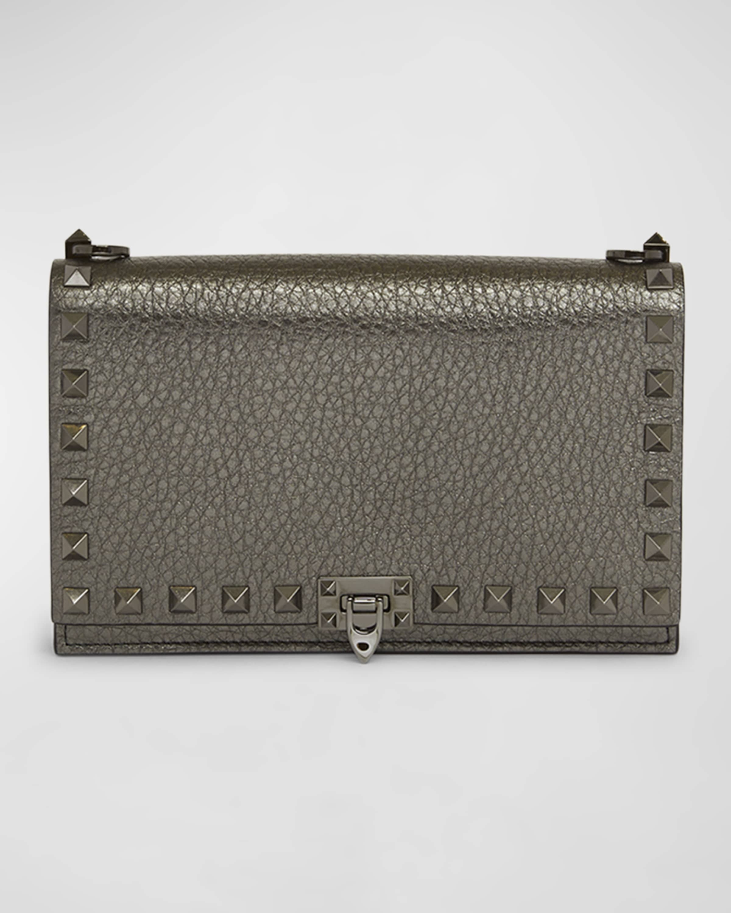 Mini Rockstud Metallic Leather Shoulder Bag - 1