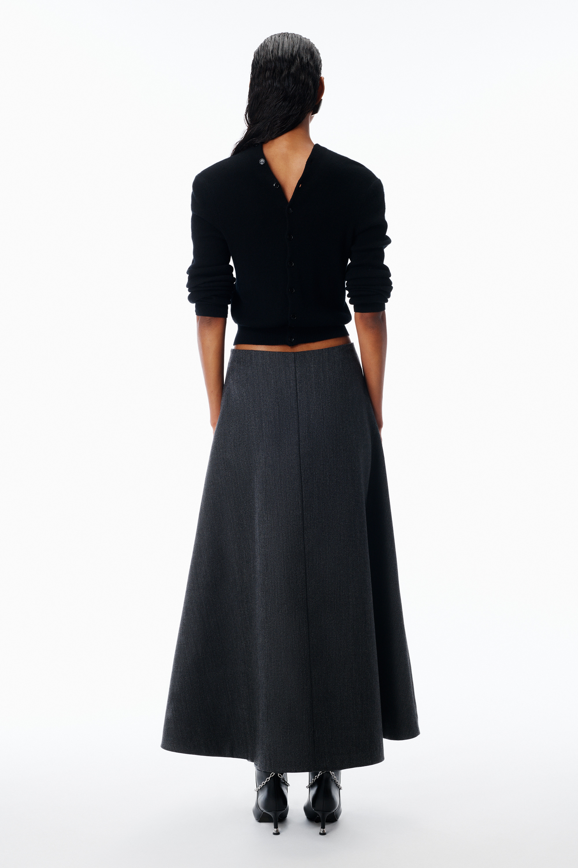 Cardigan in Wool with Continuous Placket - 4