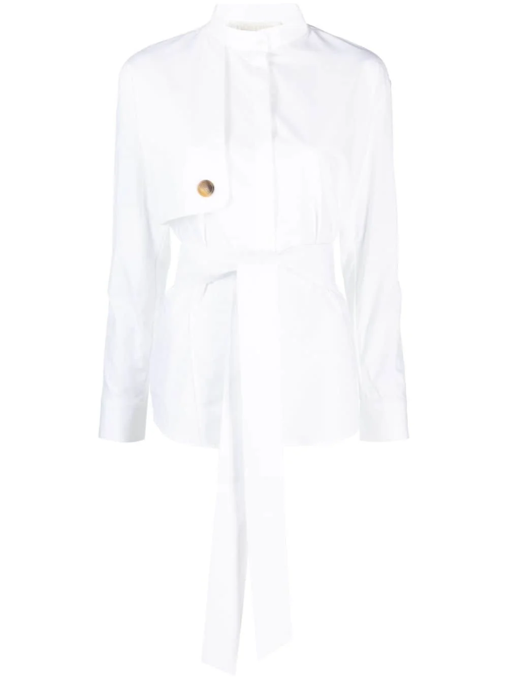 Hans tied-waist cotton shirt - 1