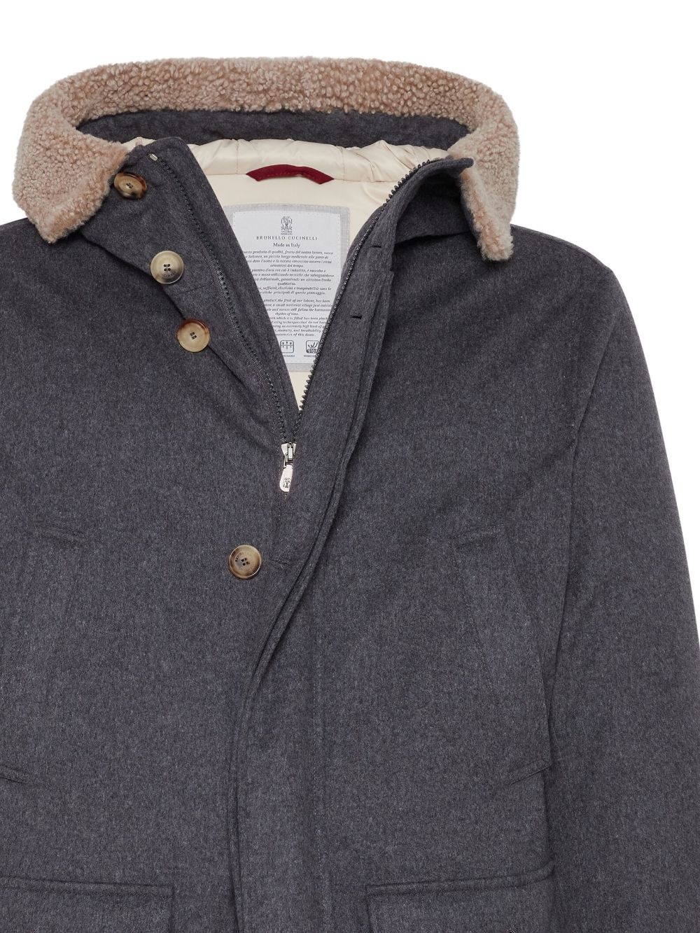 padded hooded wool jacket - 7