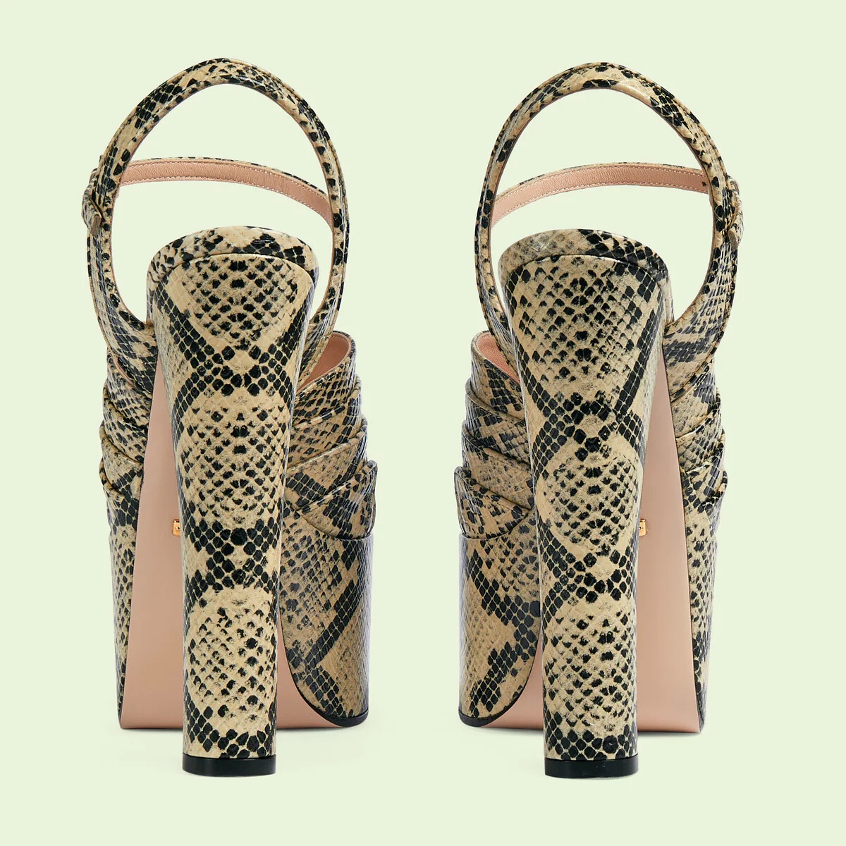 Women's python print platform sandal - 4