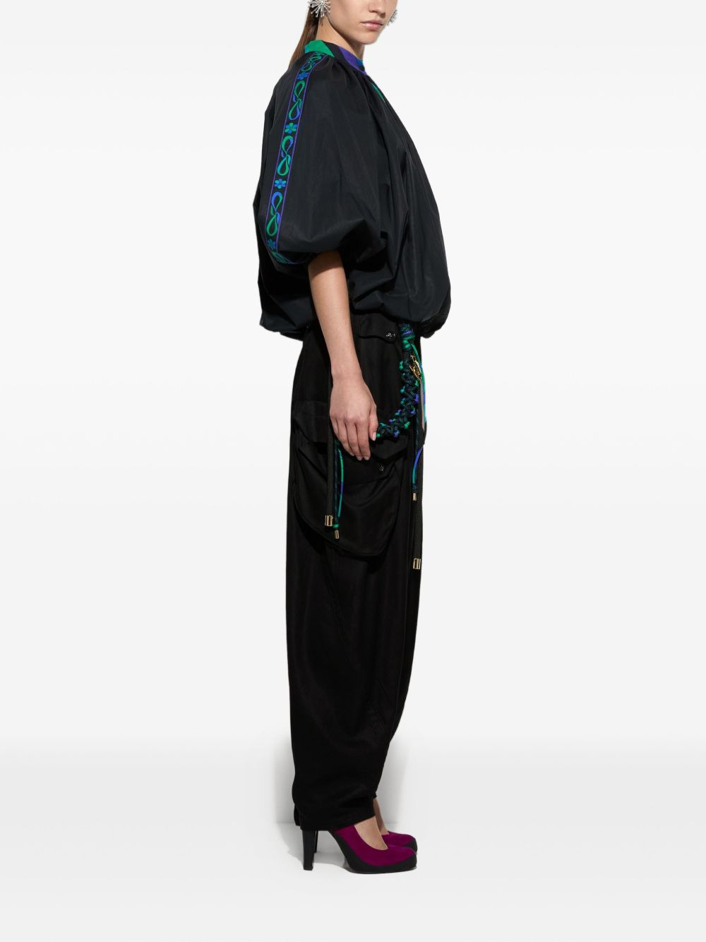 cargo-pocket tapered trousers - 4
