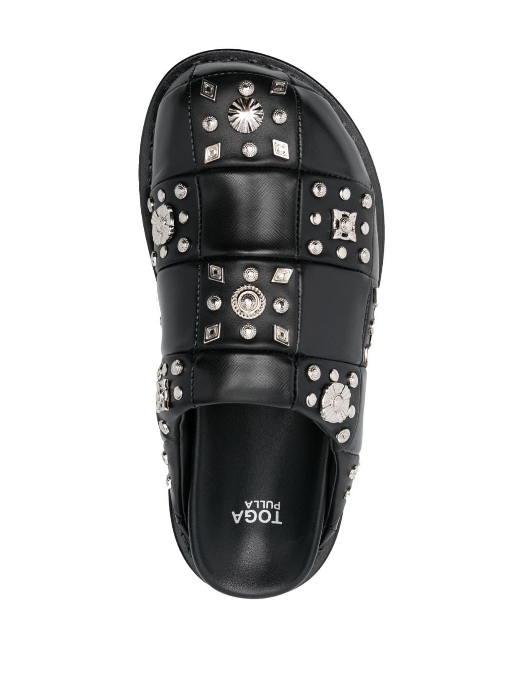stud-detail leather clogs - 4