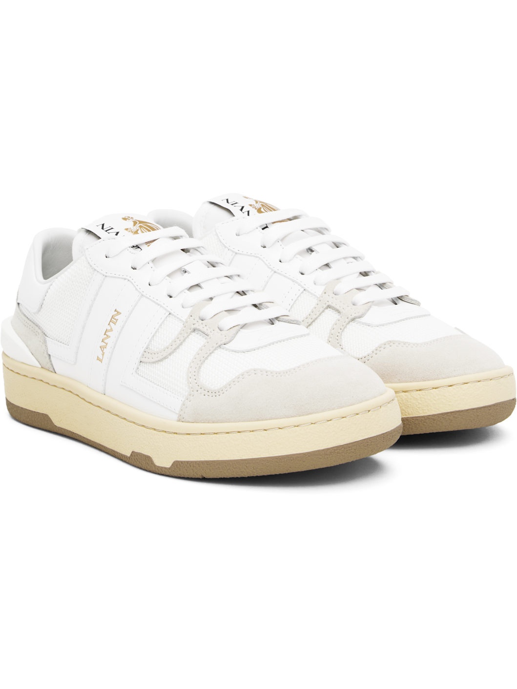 White & Gray Clay Low Top Sneakers - 4