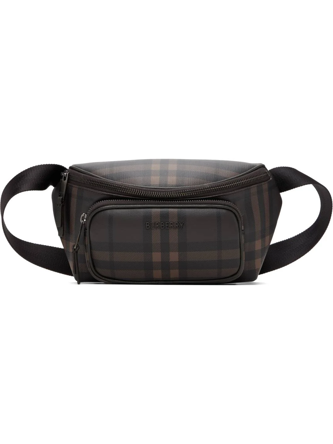 Brown City Check Belt Bag - 1