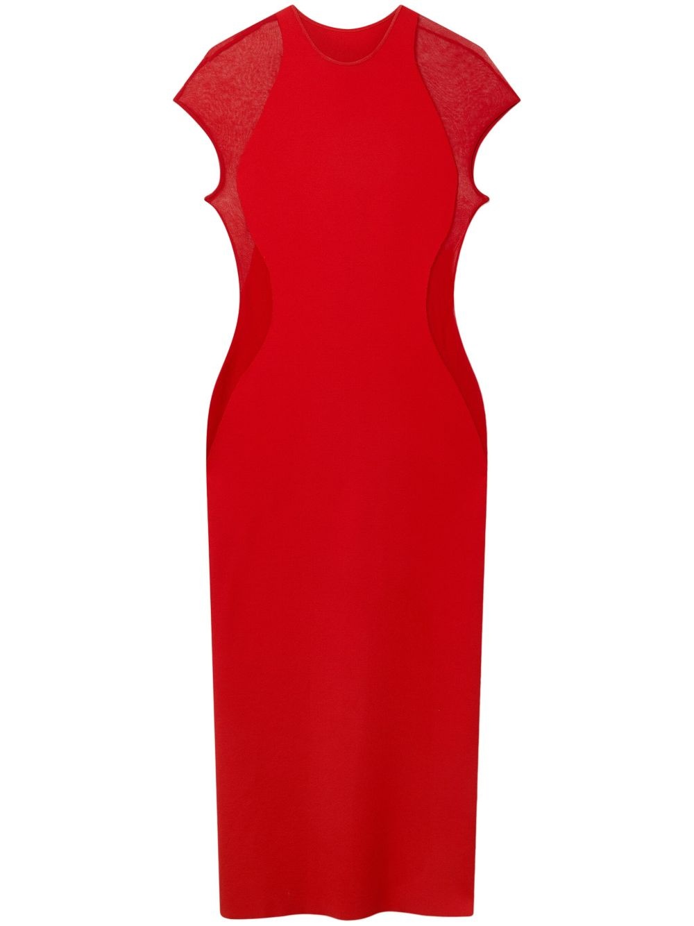 lace-panel midi dress - 1