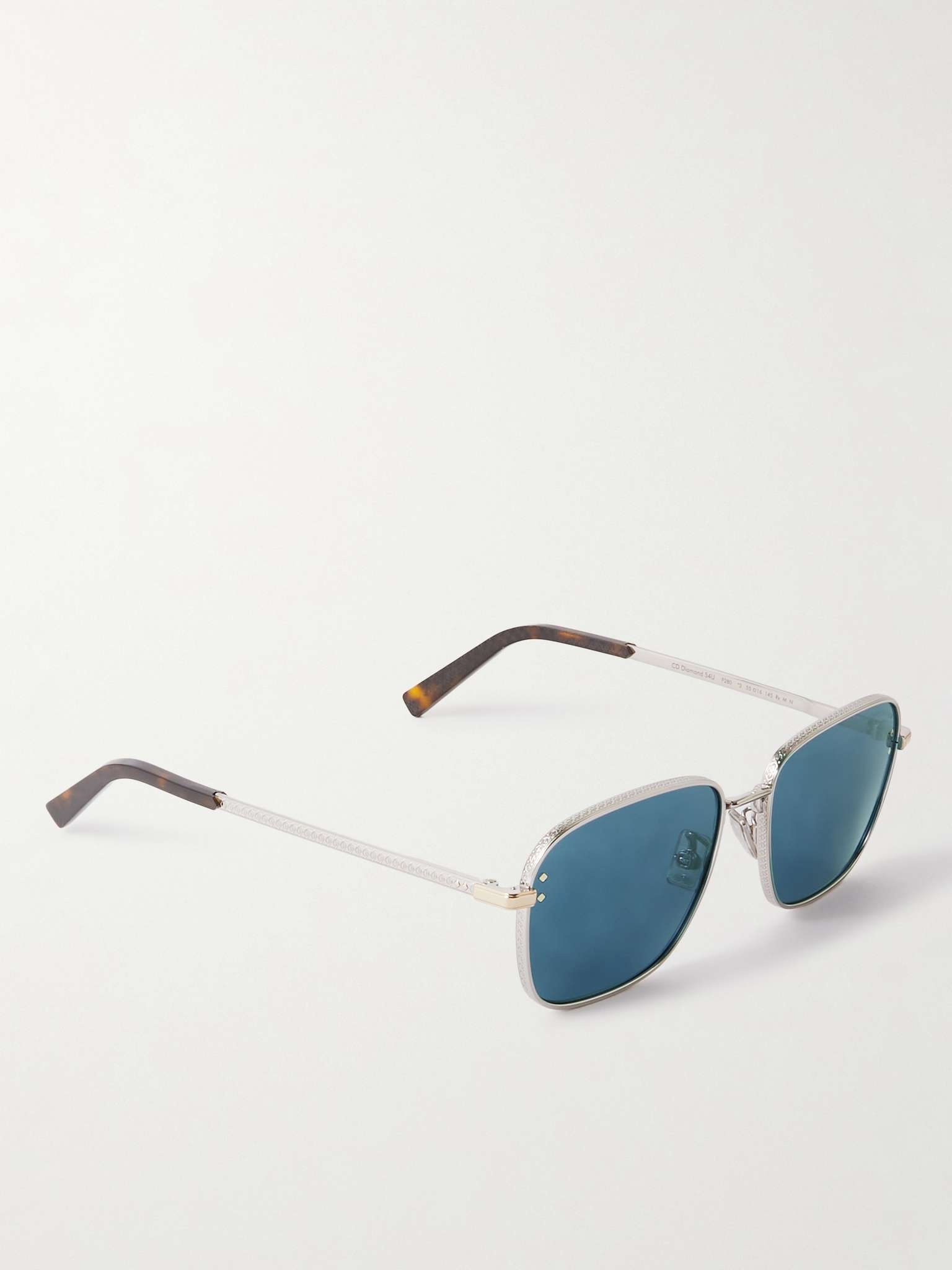 CD Diamond S4U Aviator-Style Silver-Tone Sunglasses 3