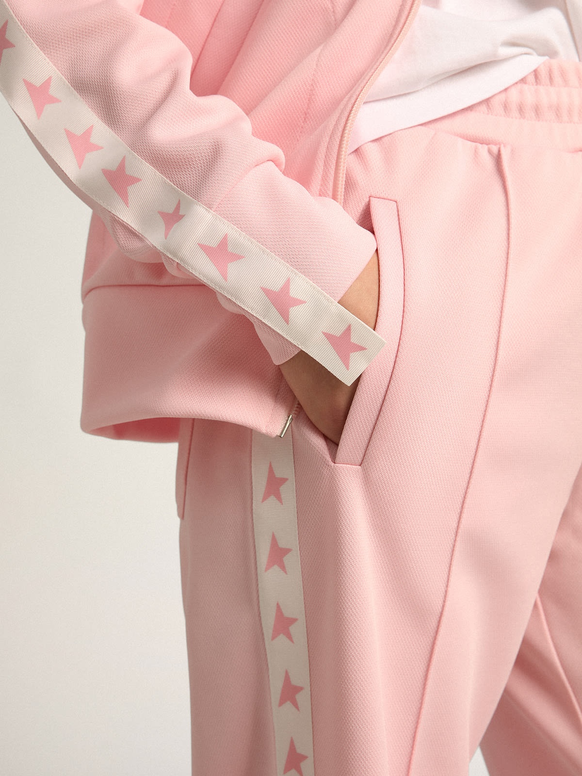 Women's pink joggers with band and stars on the sides - 5