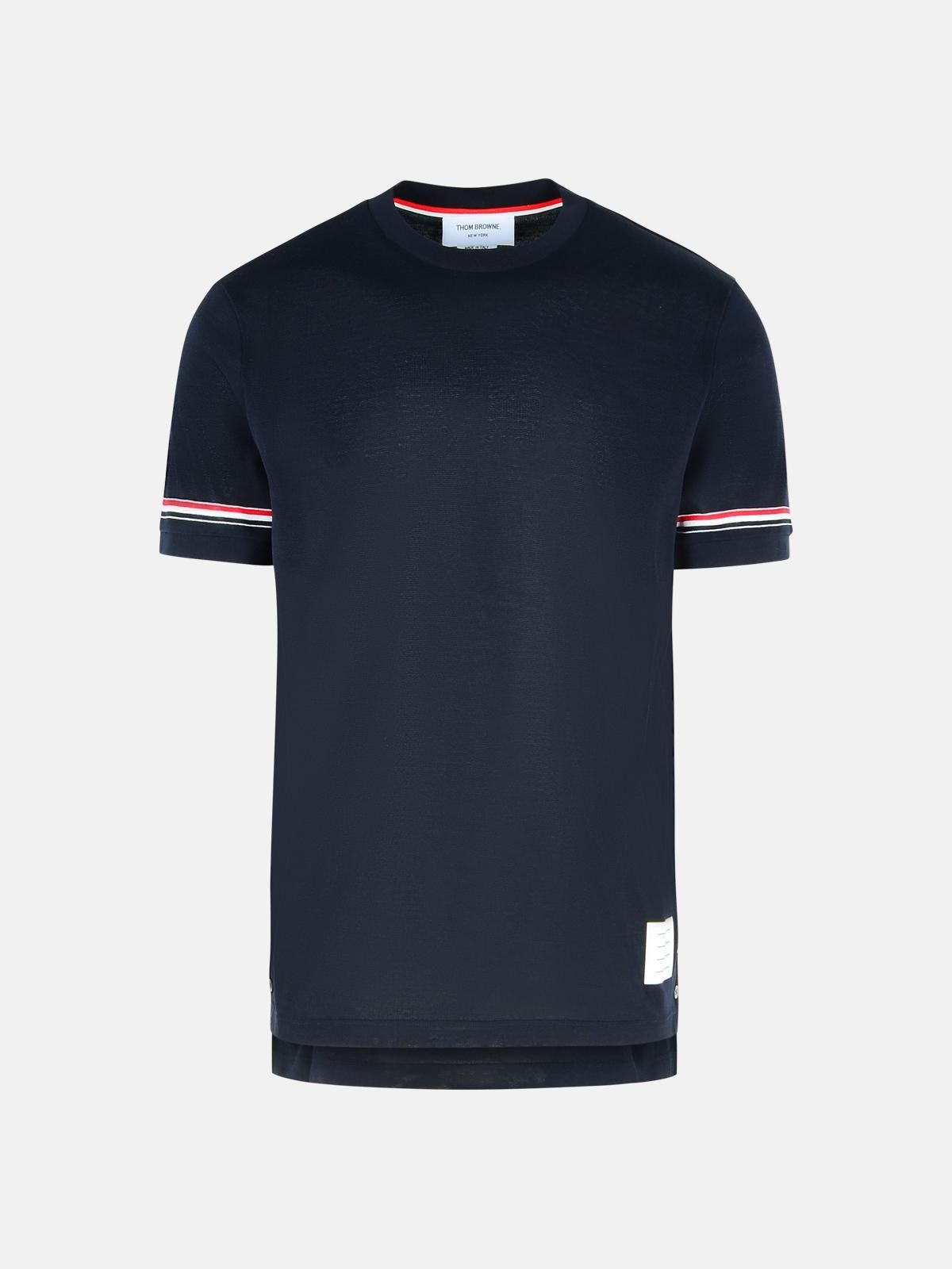 'CUFF' NAVY COTTON T-SHIRT - 1