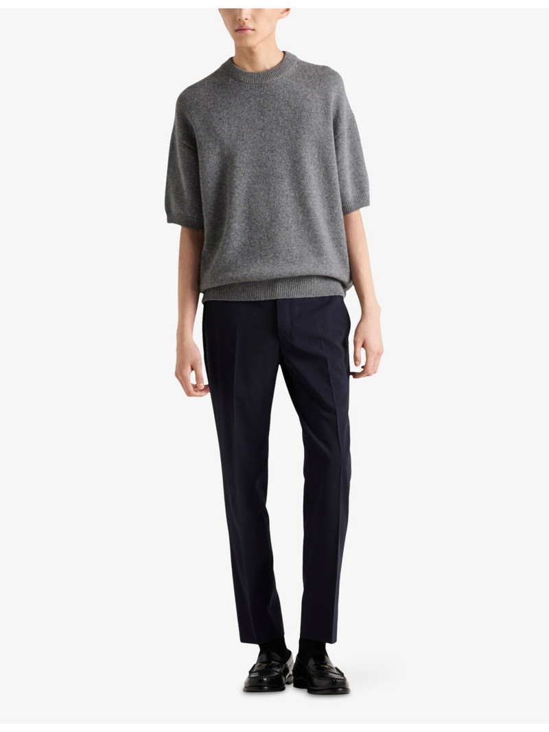 Prada Triangle-logo slim-fit wool trousers outlook