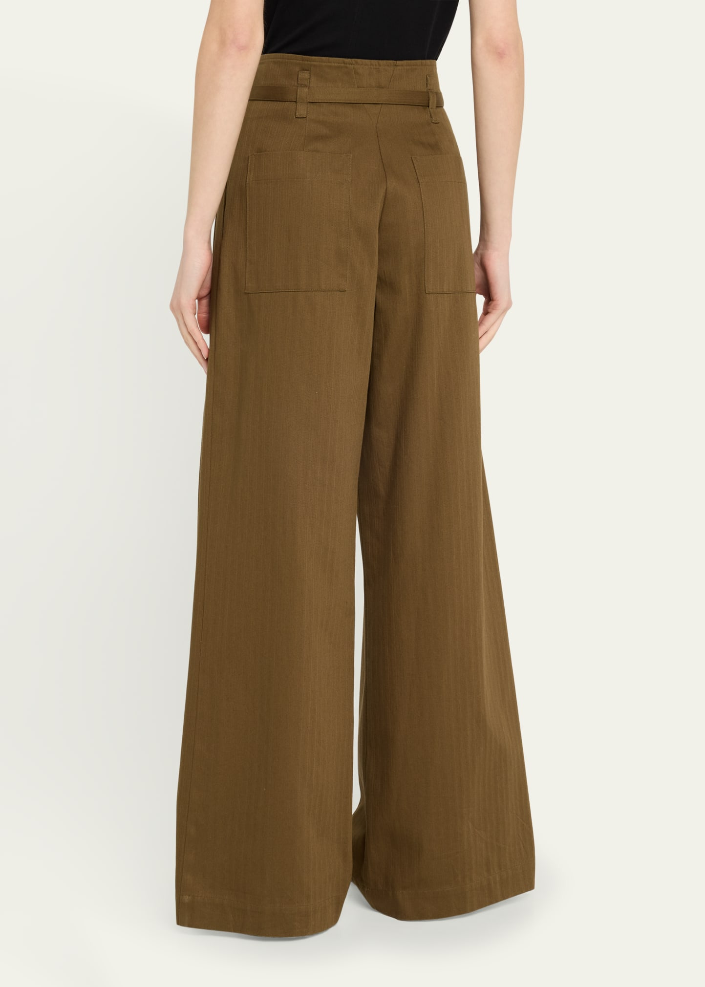 Raver Belted Fine Herringbone Pants - 3