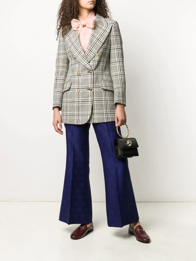 GUCCI checked double-breasted blazer outlook