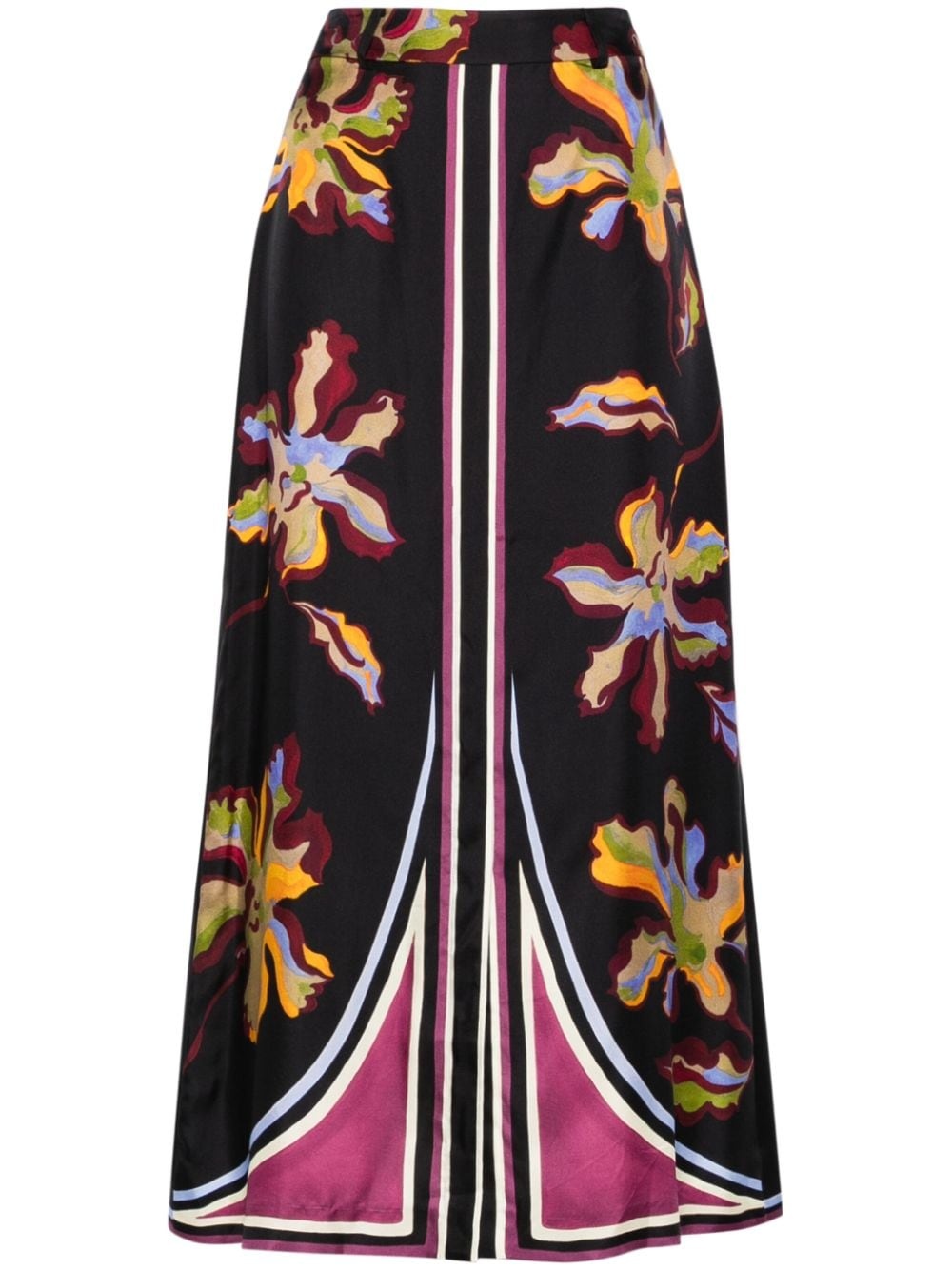 silk twill midi skirt - 1