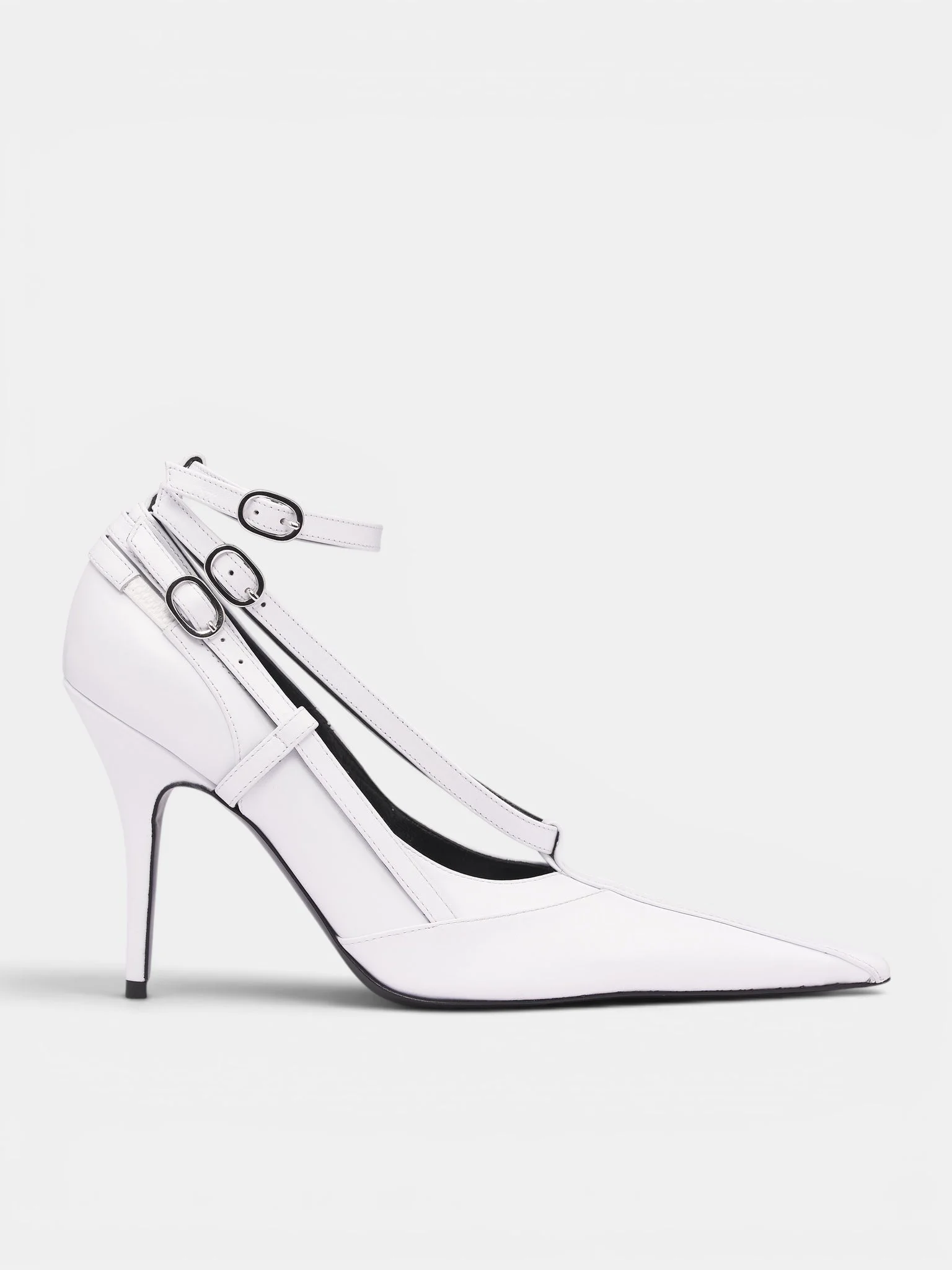 White Leather All-In Pump Heels - 1