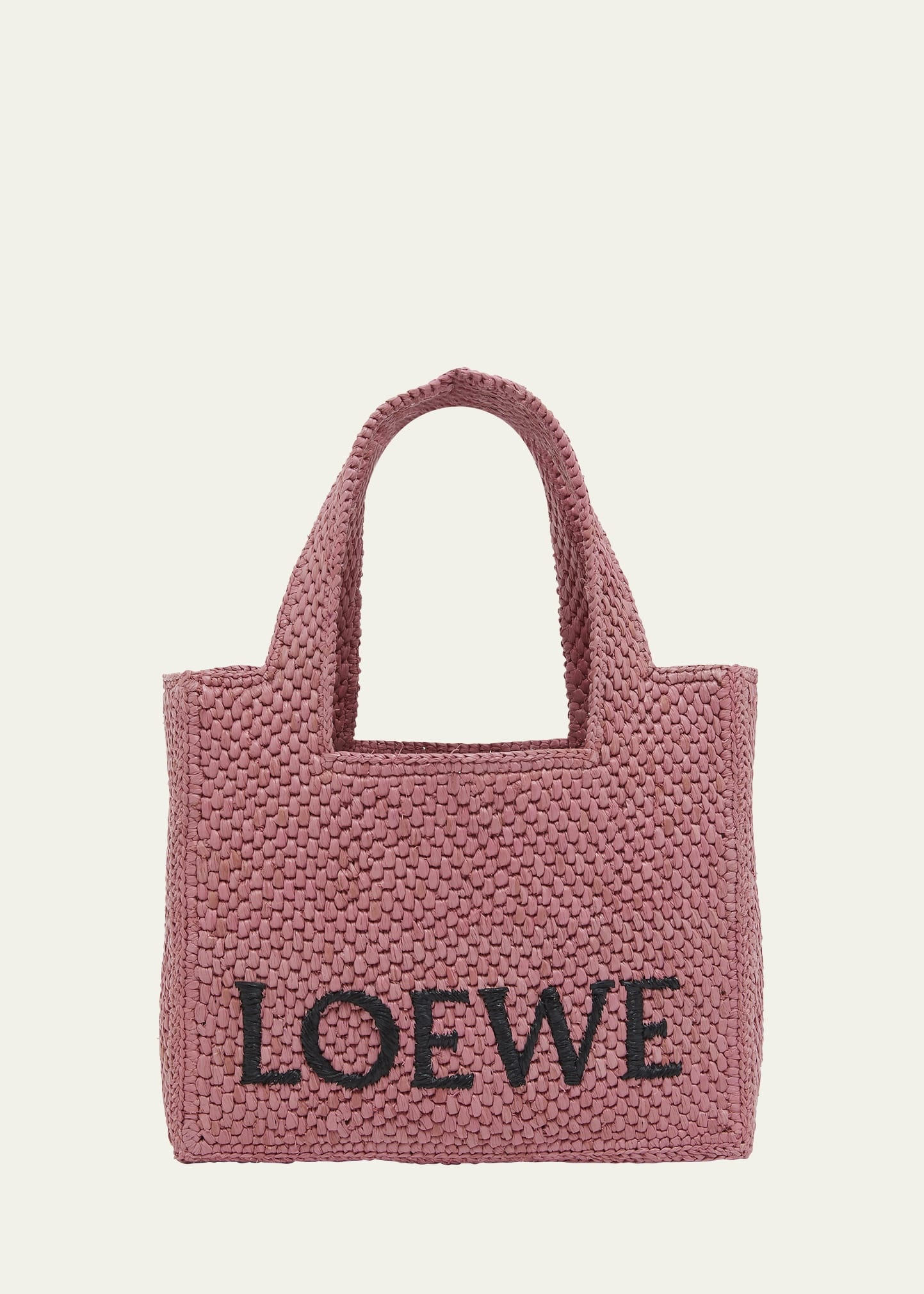 Loewe Paula's Ibiza ラフィア クロスボディバッグ ロゴ x Paula's Ibiza Font Tote Small Bag in Raffia | Neiman Marcus