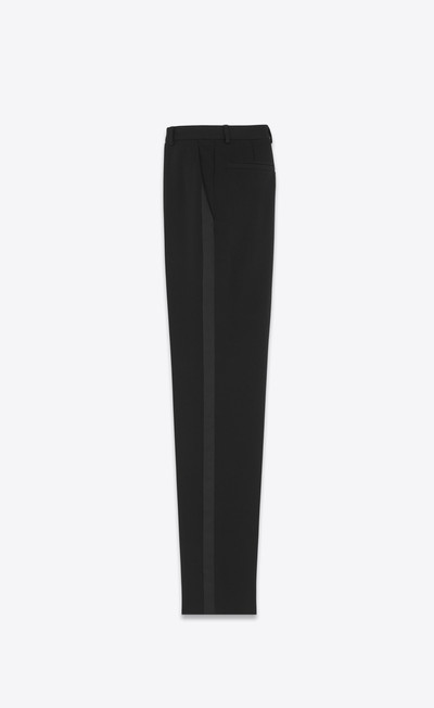 SAINT LAURENT high-waisted tuxedo pants in grain de poudre outlook