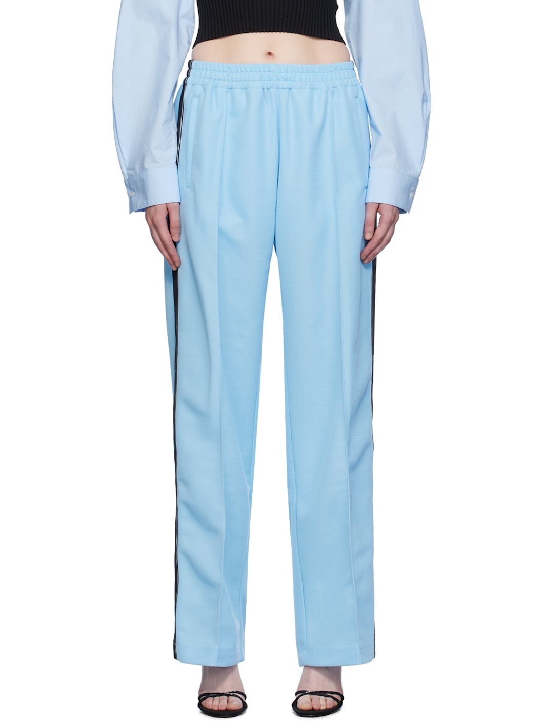 Blue Pinched Seam Track Pants - 1