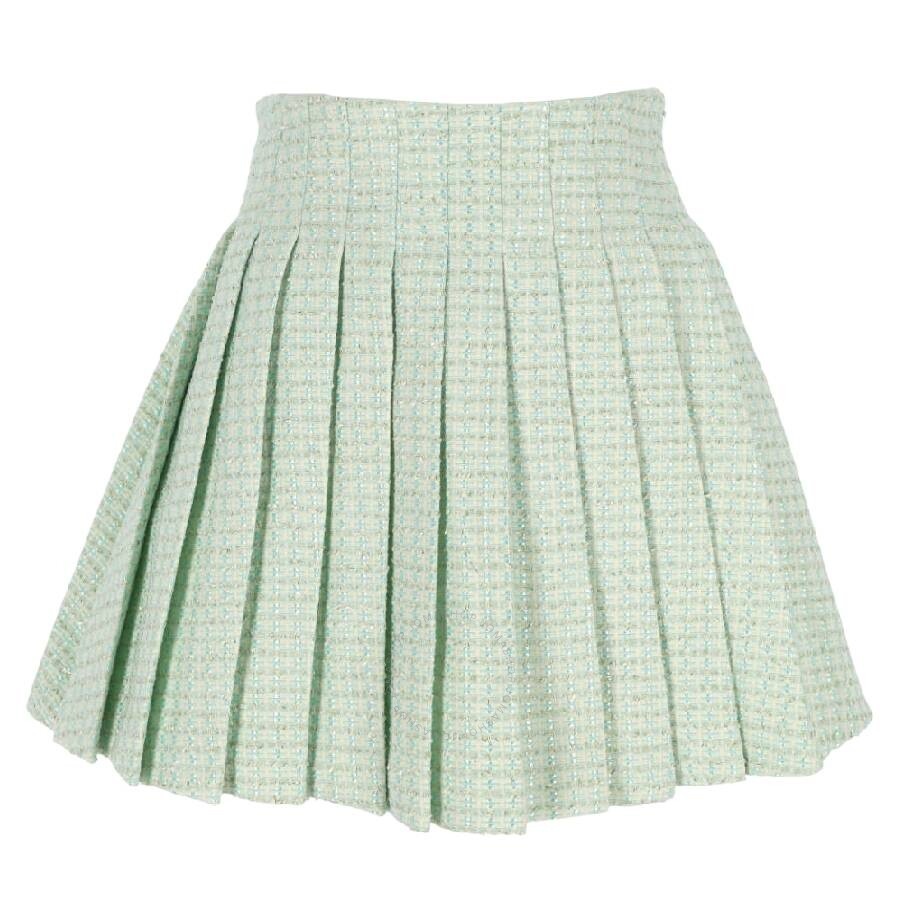 Self Portrait Boucle Pleated Mini Skirt - 5