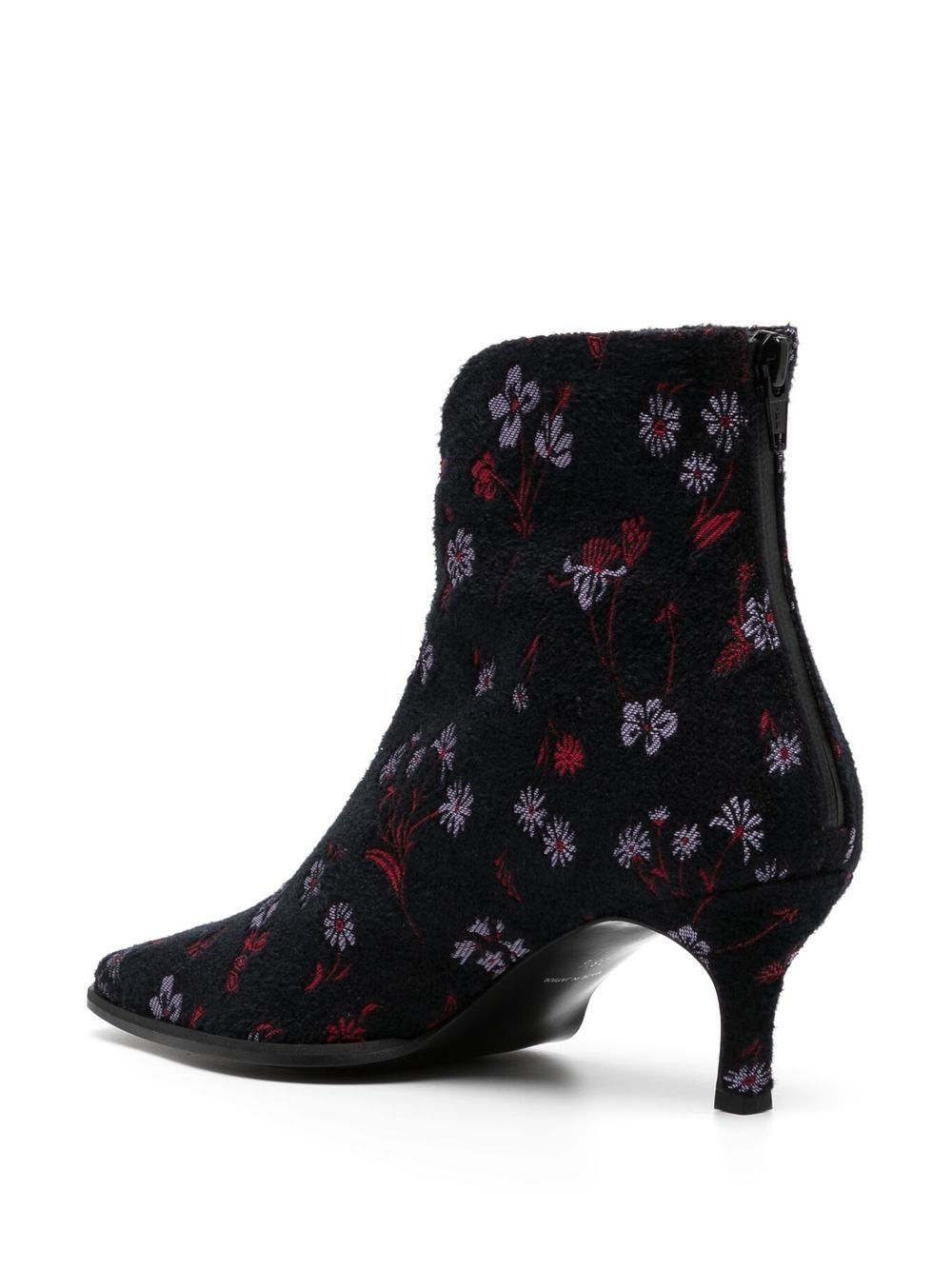 floral-embroidered velvet boots - 3