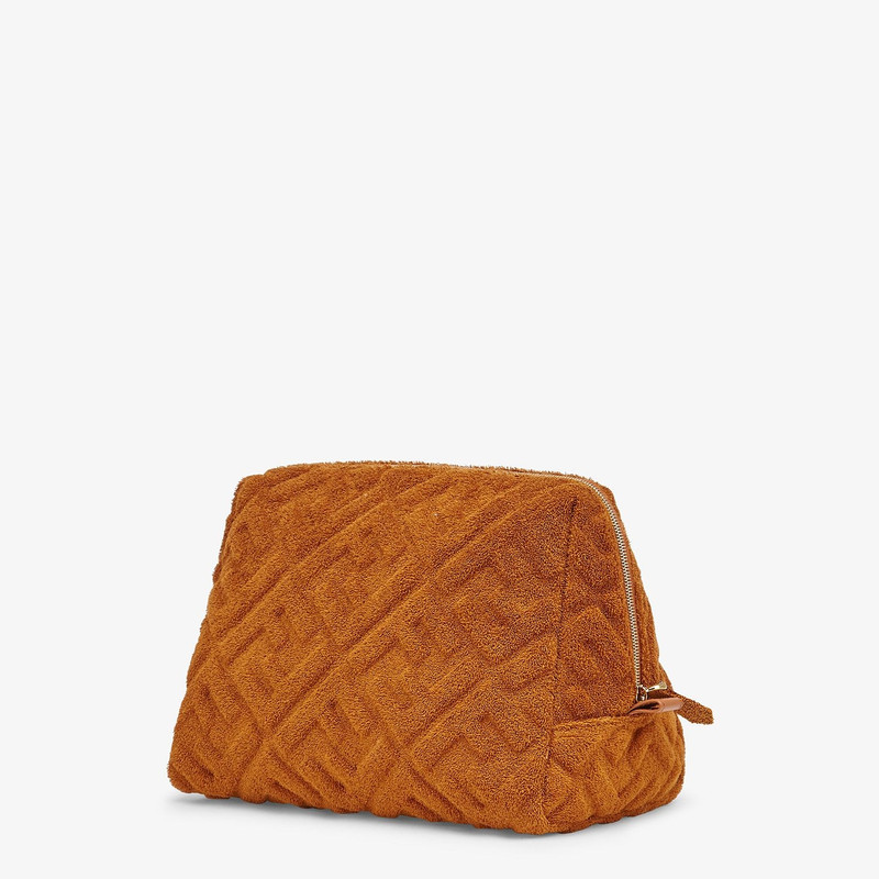 FENDI Brown terrycloth toiletry case outlook
