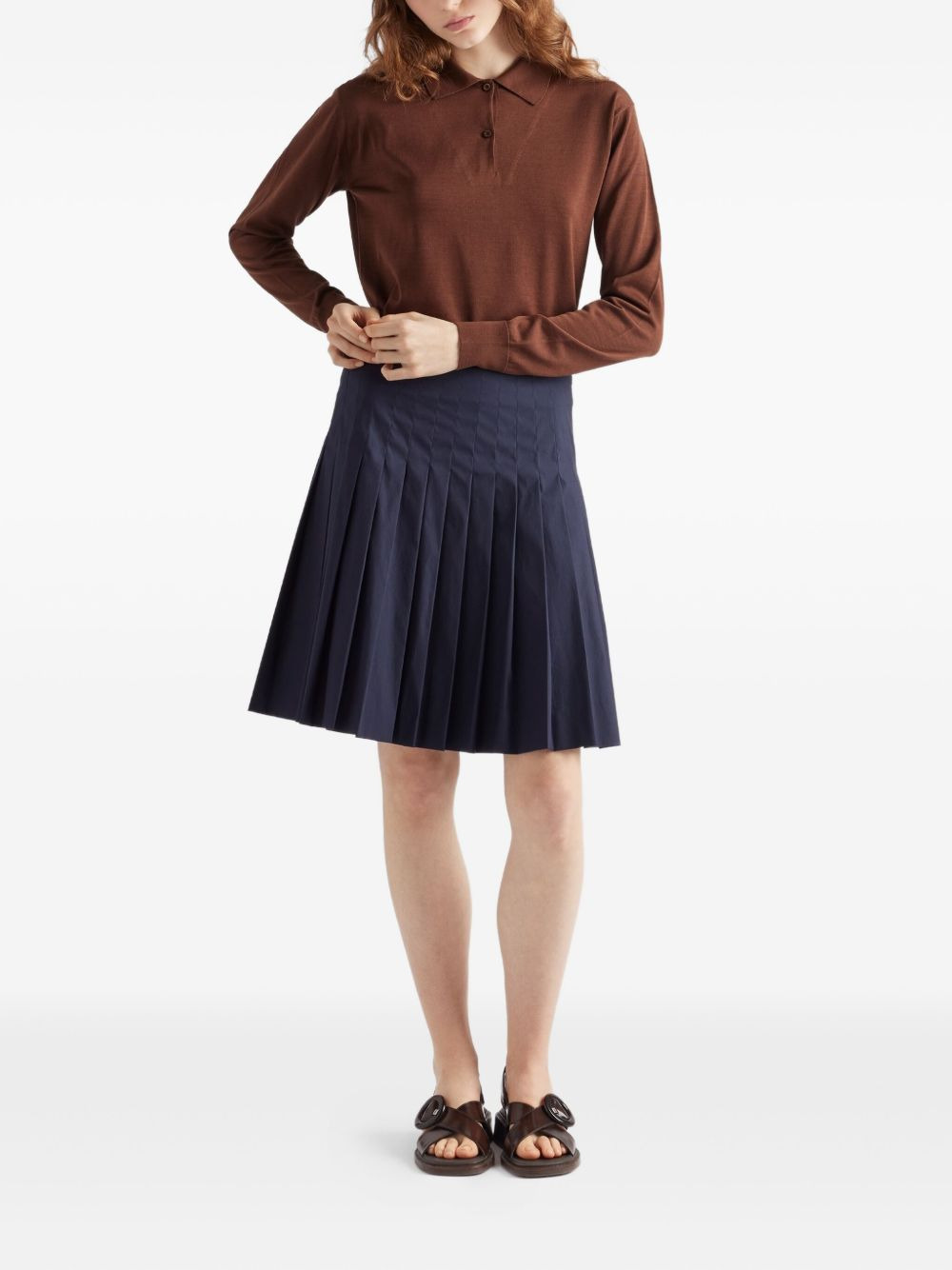 polo-neck ribbed-knit sweater - 2