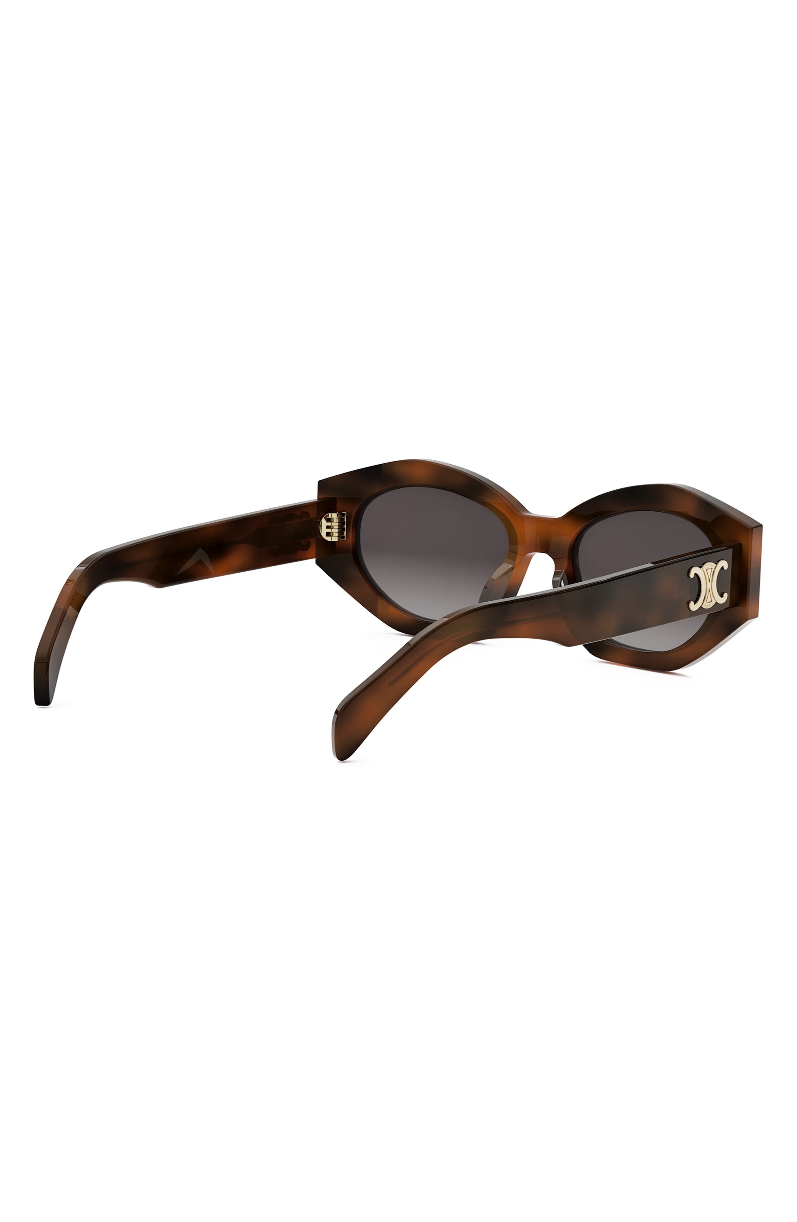 CELINE Triomphe 54mm Cat Eye Sunglasses in Blonde Havana /Gradient Brown at Nordstrom - 4