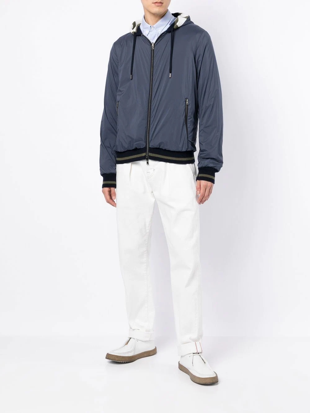 zipped hooded bomber jacket - 6