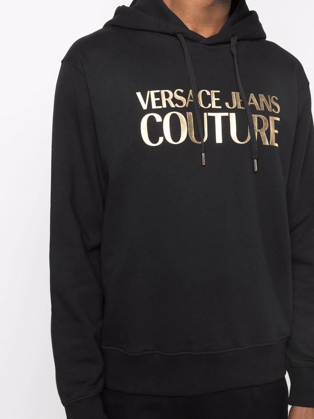 logo-print metallic hoodie - 5