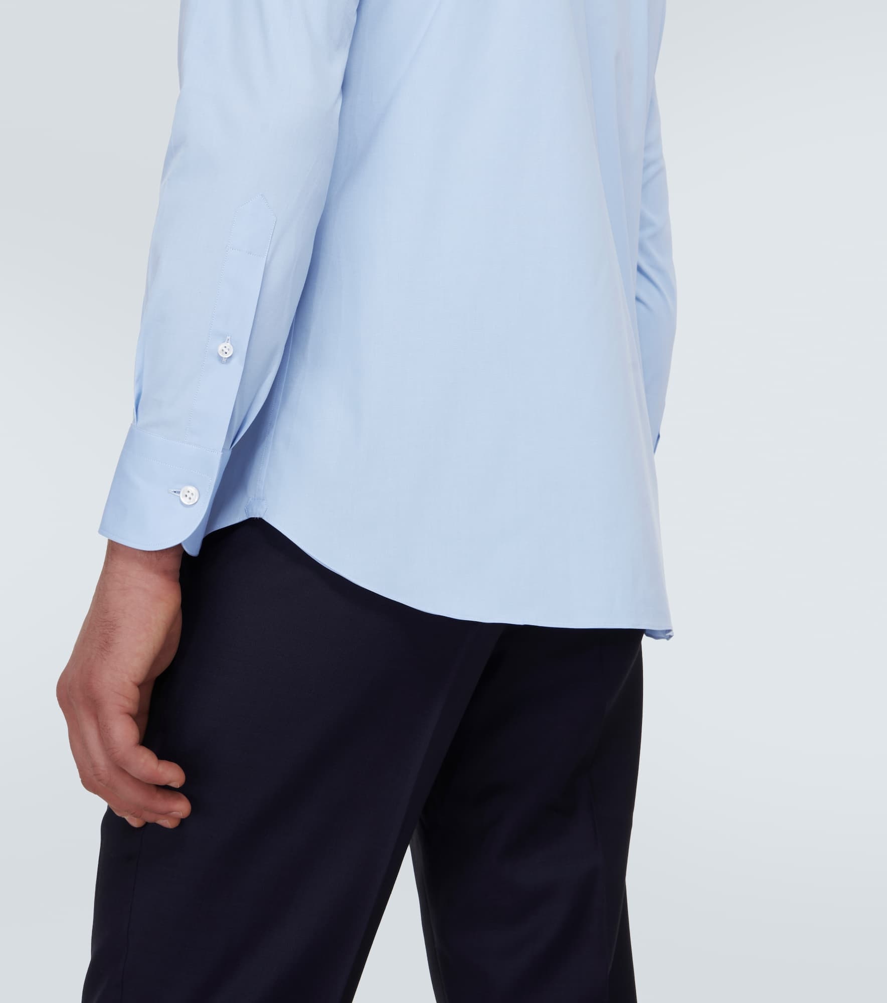 Cotton-blend poplin shirt - 6