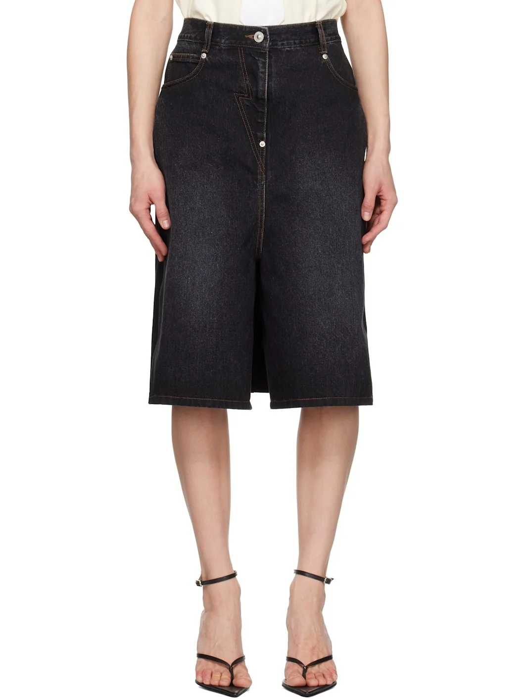 Black Hybrid Regular Skort - 1