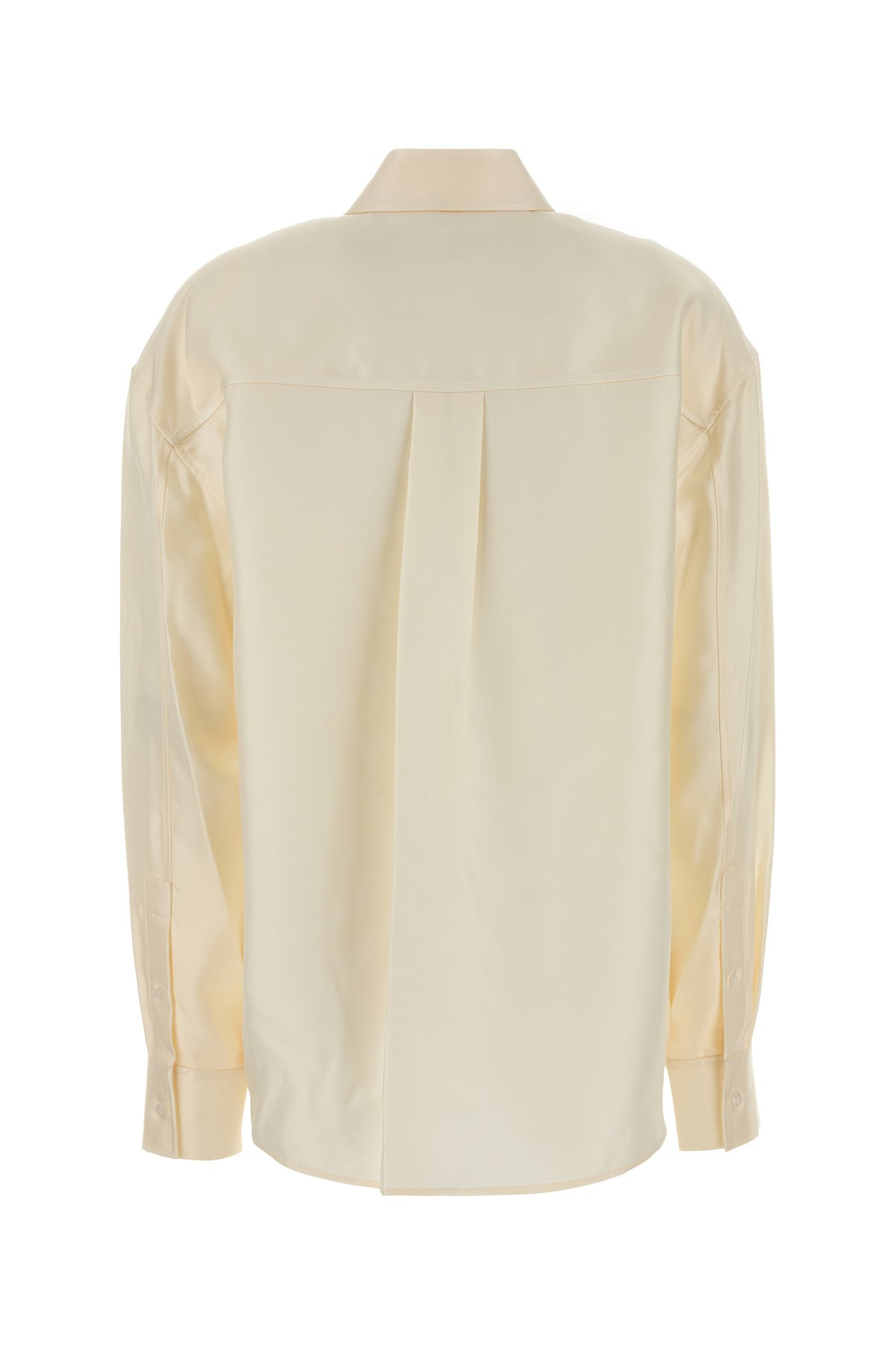 Ivory satin oversize shirt - 2
