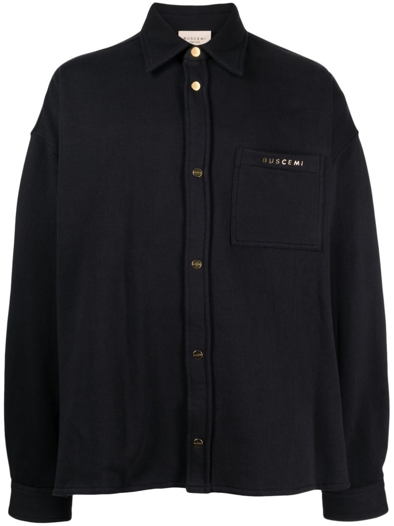 logo-plaque cotton shirt 1