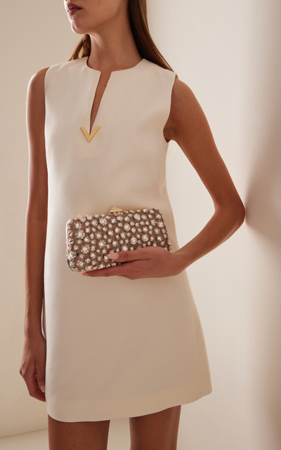Valentino Carry Secrets Crystal-Embellished Minaudiere Clutch silver outlook