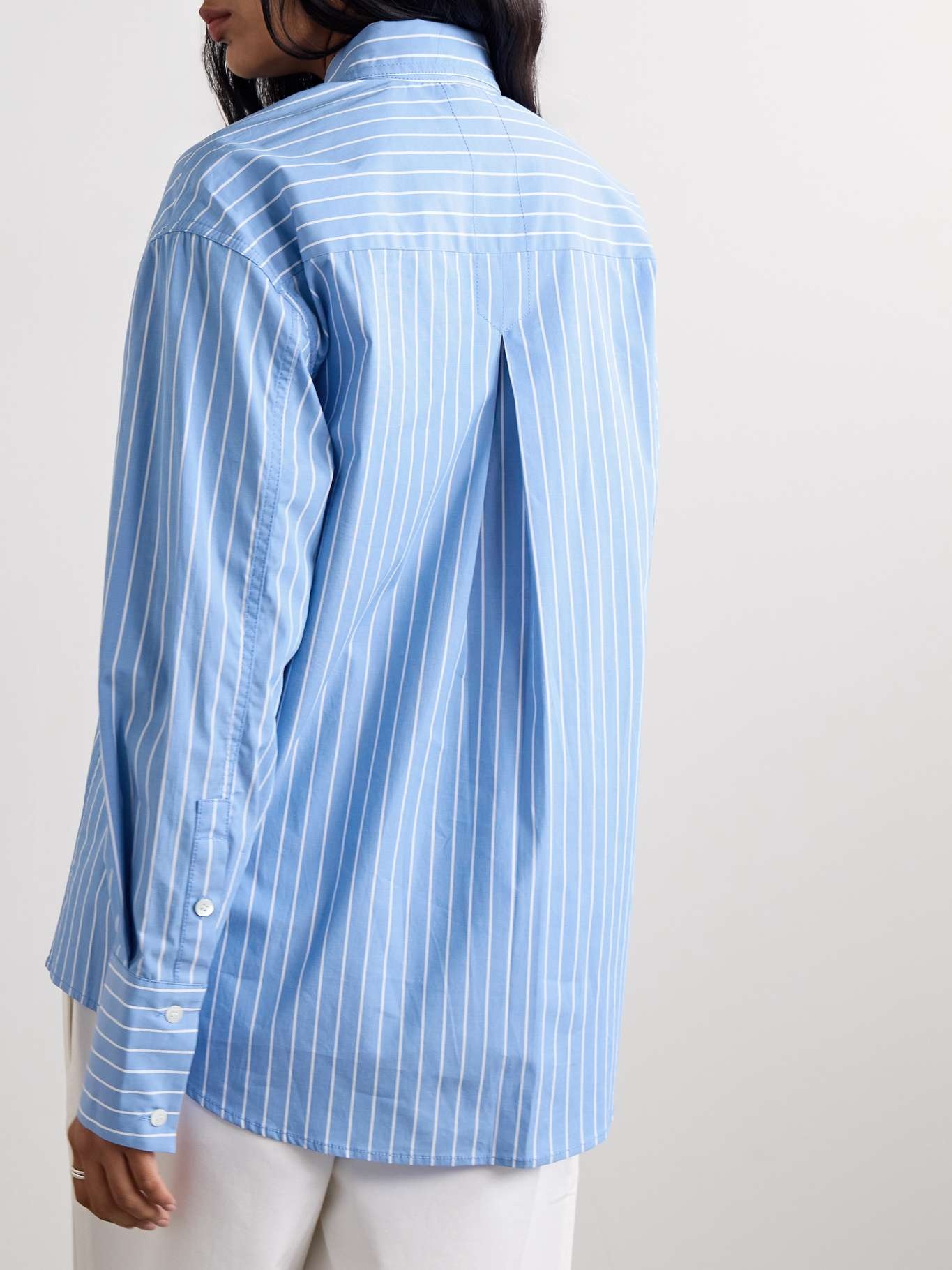 Kelly striped cotton-blend poplin shirt - 4