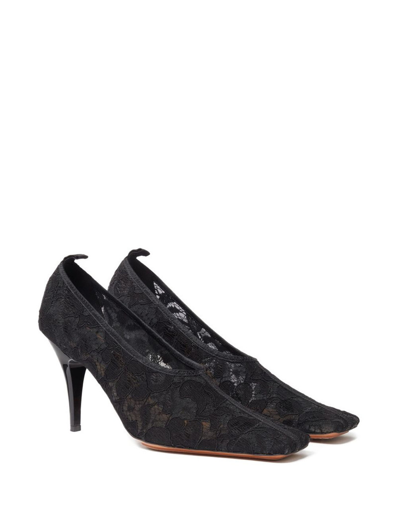 Stella McCartney 95mm floral-lace squared-toe  pumps outlook