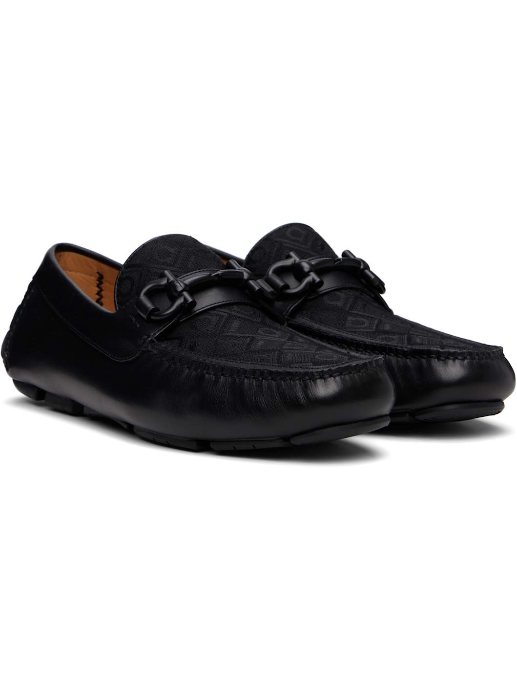 Black Gancini Ornament Driver Loafers - 4