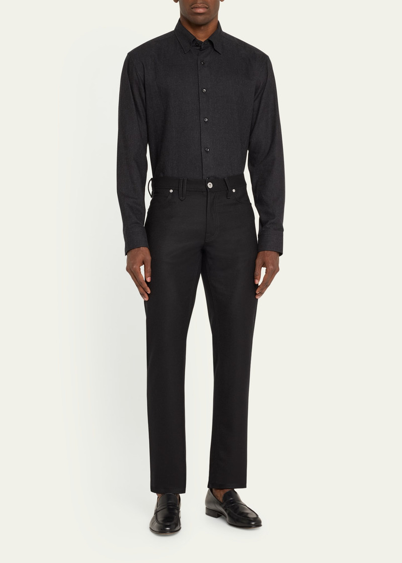 Brioni Men's Meribel Wool Flannel 5-Pocket Pants outlook