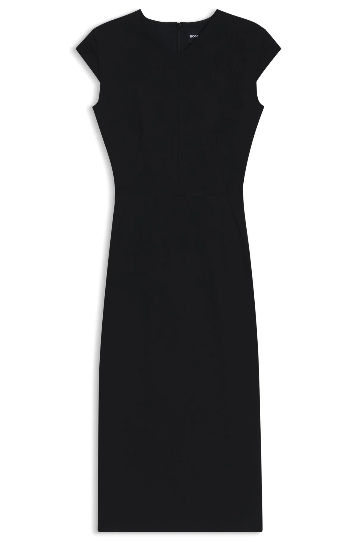 CAP-SLEEVE DRESS IN STRETCH FABRIC - 1