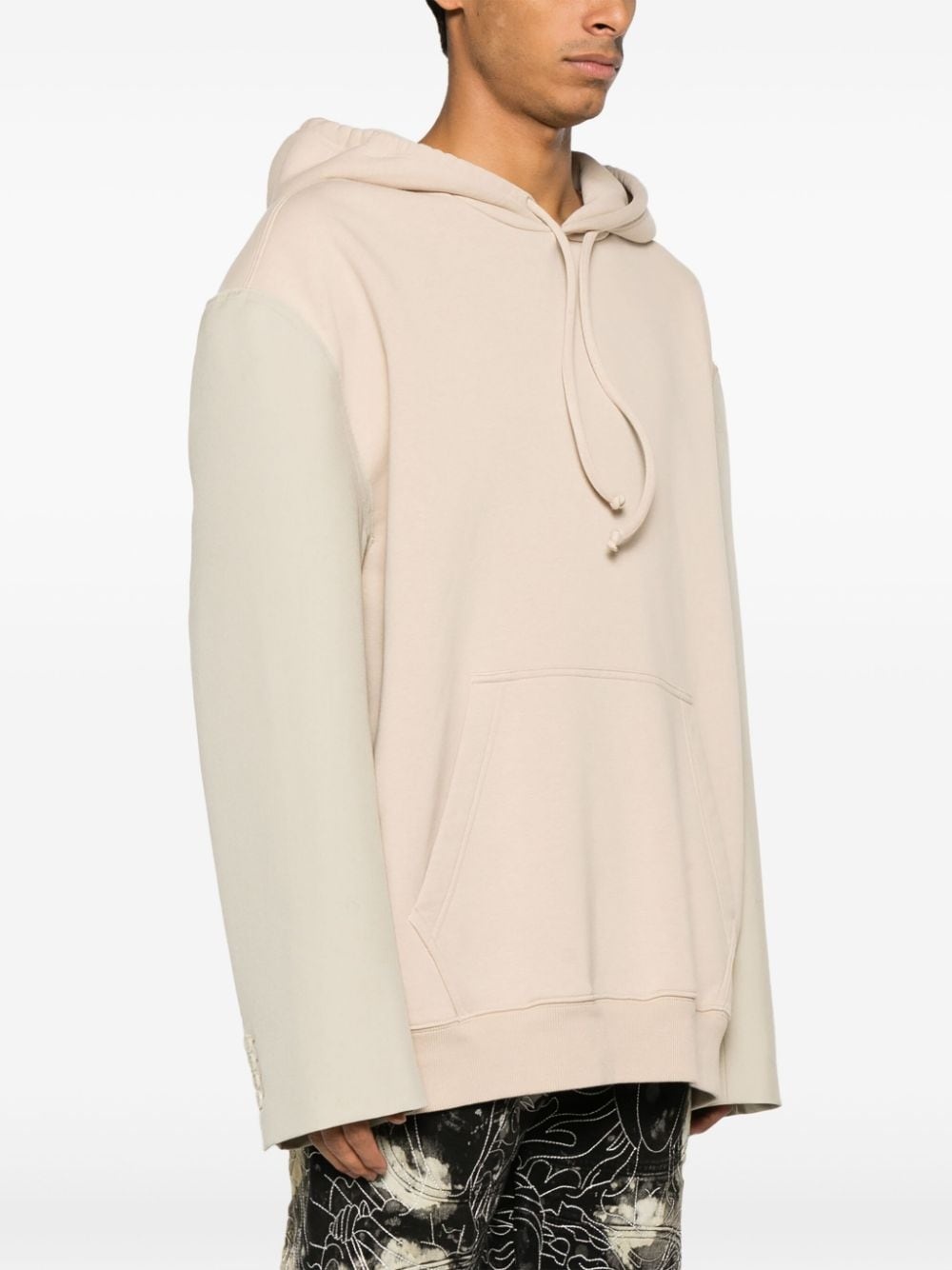 logo-appliquÃ© contrast-sleeve hoodie - 3