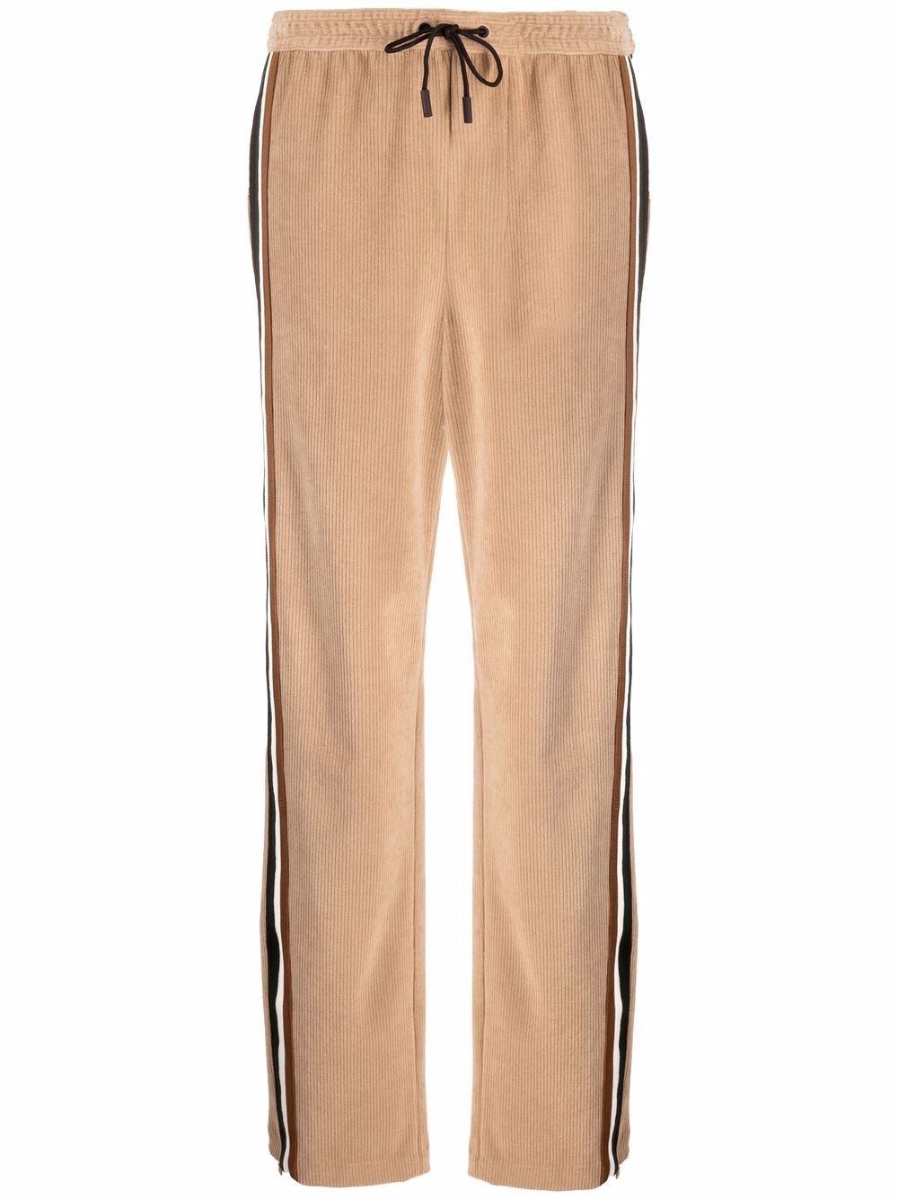 side-stripe corduroy track pants - 1