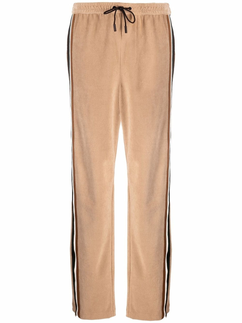 side-stripe corduroy track pants 1