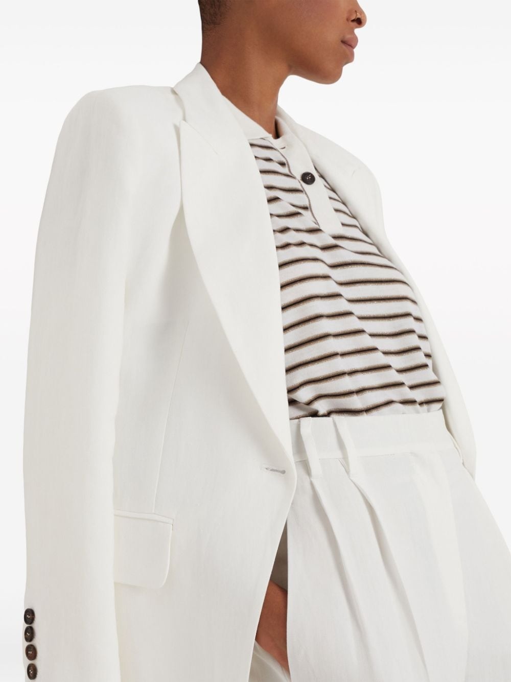 peak-lapels single-breasted blazer - 6