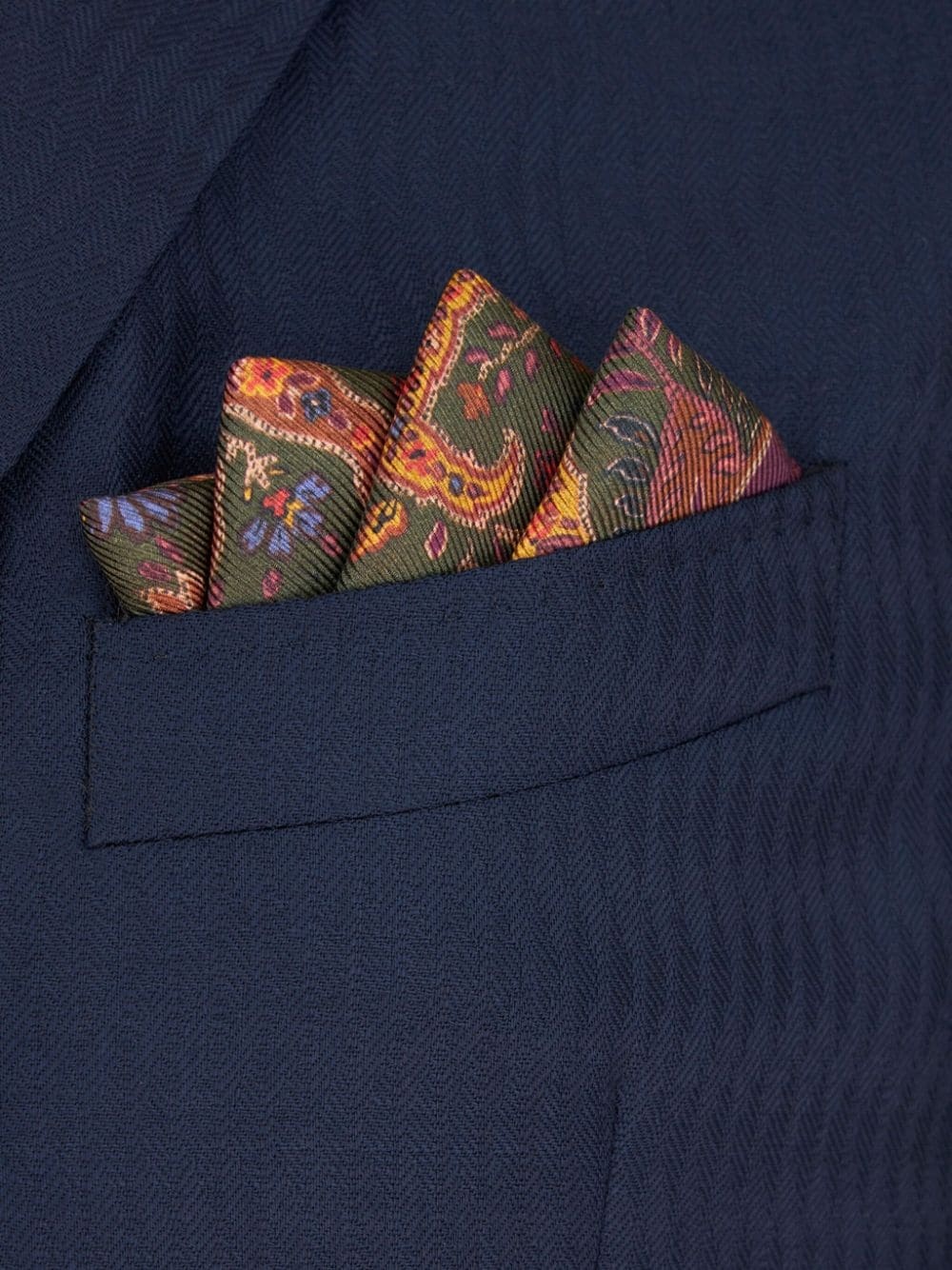 paisley-print silk pocket scarf - 2
